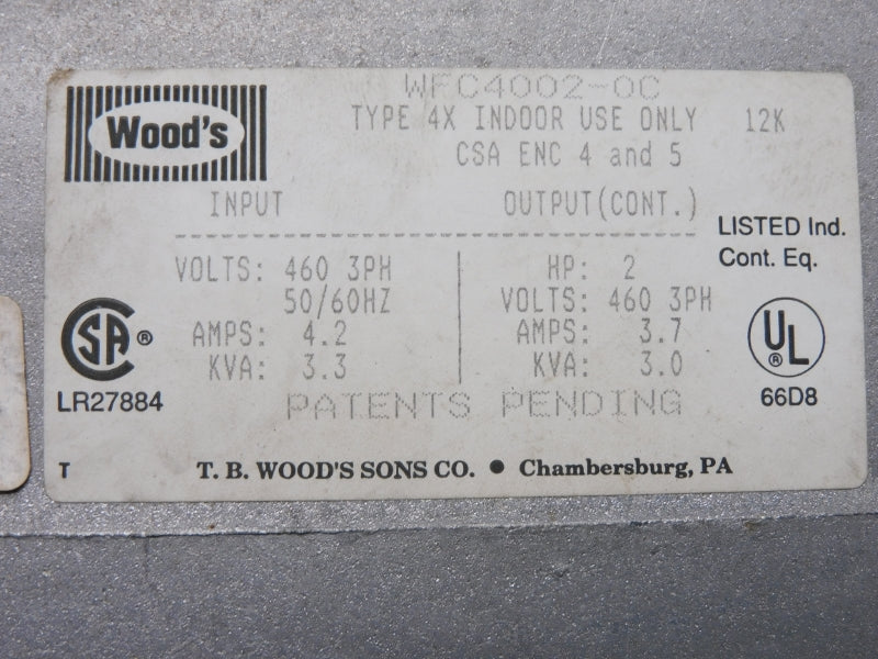 TB WOOD'S WFC4002-0C 460V 4.2A UNMP