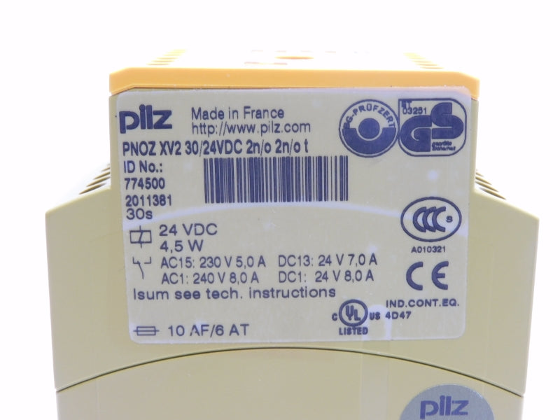 PILZ PNOZXV230/24VDC-2N/O-2N/O-T 774500 240V 8.0A 30S NSNP