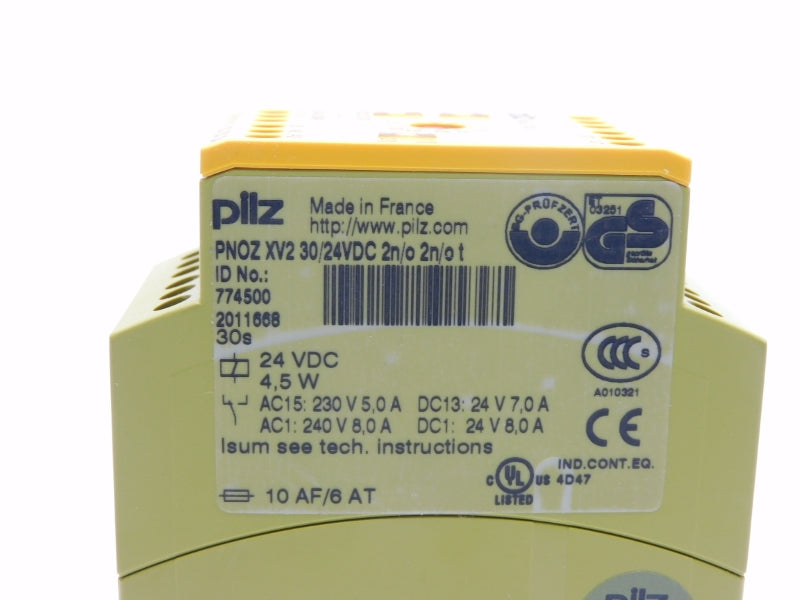 PILZ PNOZXV230/24VDC-2N/O-2N/O-T 774500 240V 8.0A 30S NSMP