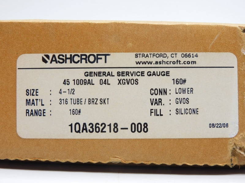 ASHCROFT 451009AL04LXGVOS160# 160PSI NSMP