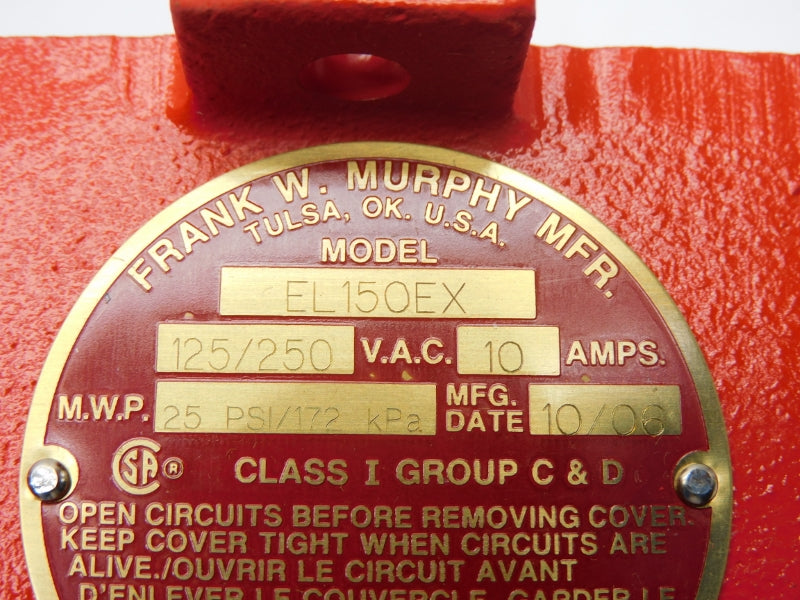 MURPHY EL150EX 125/250VAC 10A 25PSI NSMP