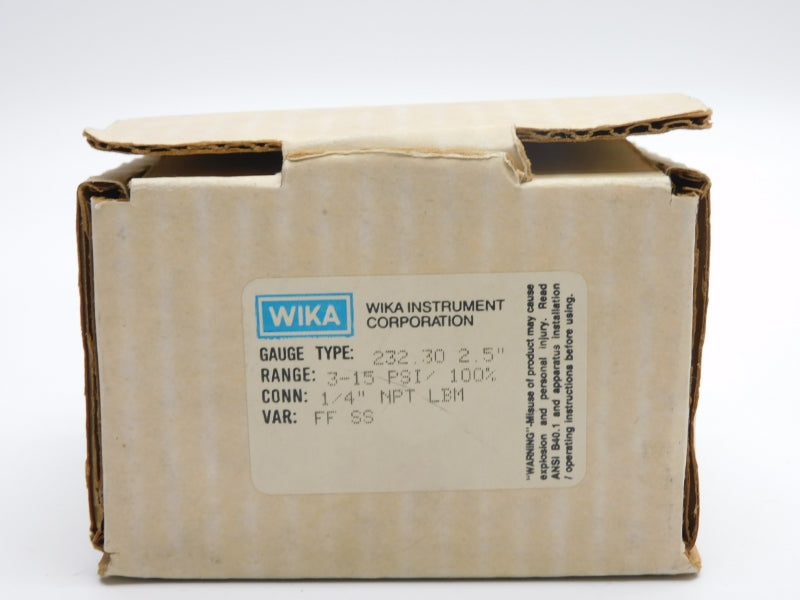 WIKA 232.30 2.5" 3-15PSI NSMP