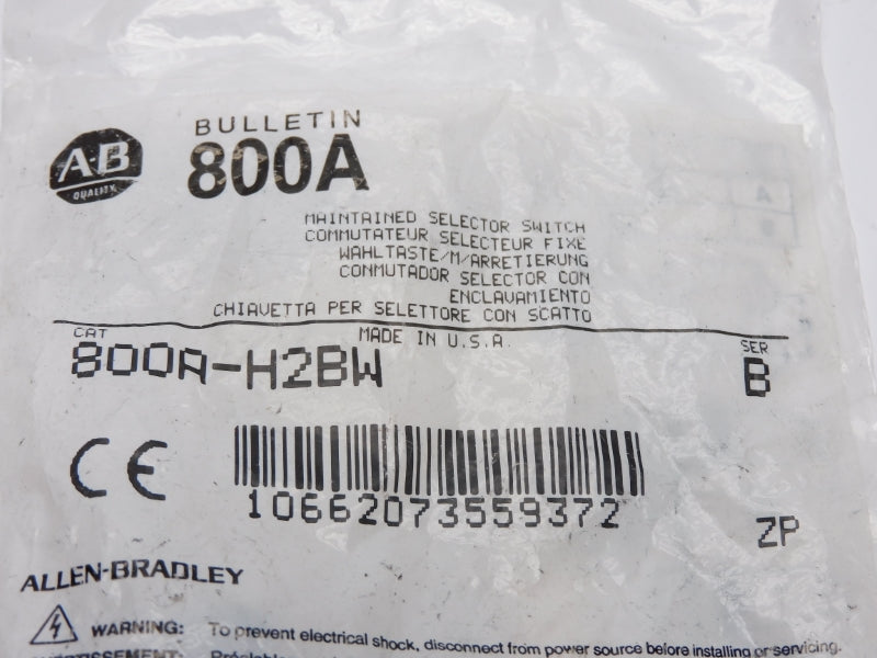 ALLEN BRADLEY 800A-H2BW SER. B NSMP