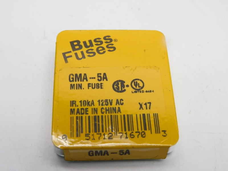 BUSS GMA-5A 125VAC 5A (PKG OF 5) NSMP