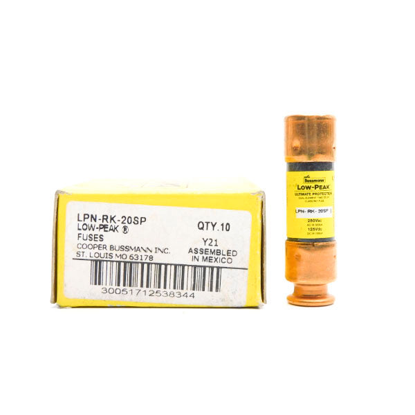 COOPER BUSSMANN LPN-RK-20SP 250VAC 20A (PKG OF 10) (YL/YL) NSMP