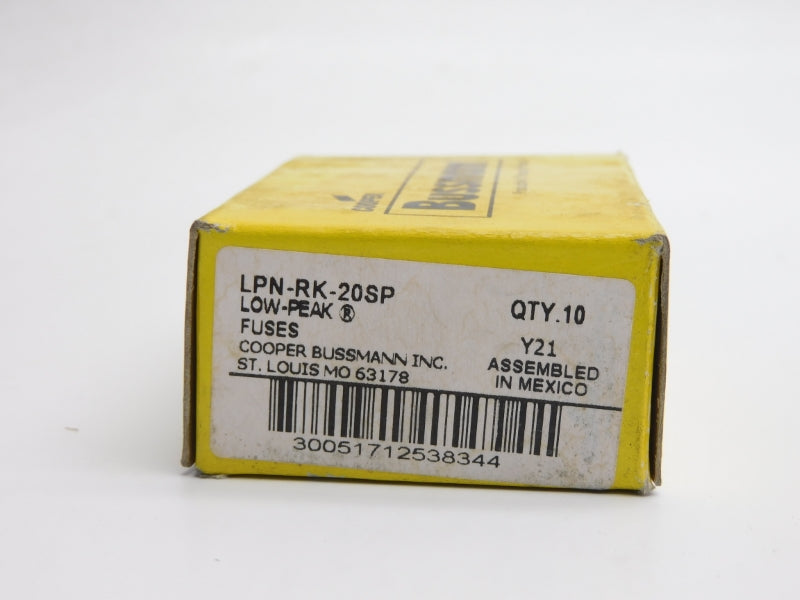 COOPER BUSSMANN LPN-RK-20SP 250VAC 20A (PKG OF 10) (YL/YL) NSMP