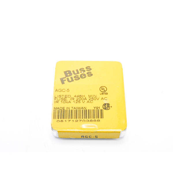 BUSS AGC-5 250VAC 5A (PKG OF 5) NSMP