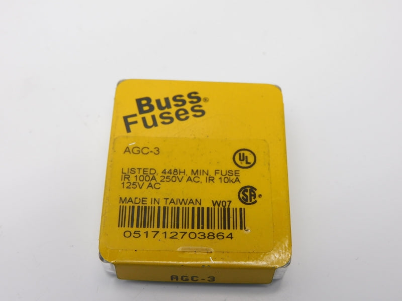 BUSS AGC-3 250VAC 3A (PKG OF 5) NSMP