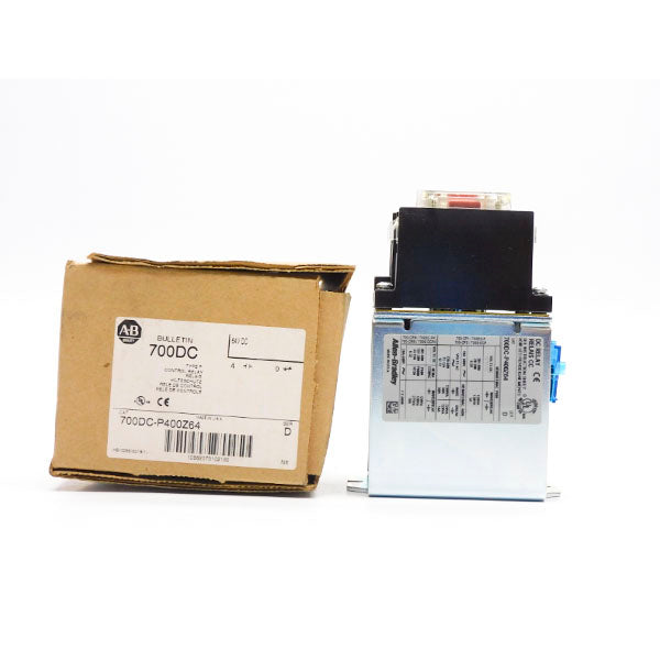ALLEN BRADLEY 700DC-P400Z64 SER. D 64VDC 20A (BR/WH) NSMP