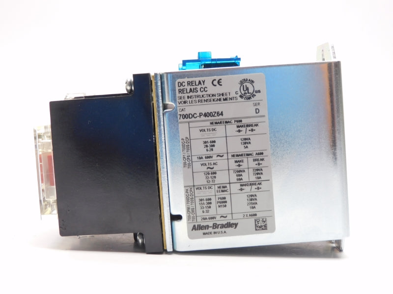 ALLEN BRADLEY 700DC-P400Z64 SER. D 64VDC 20A (BR/WH) NSMP