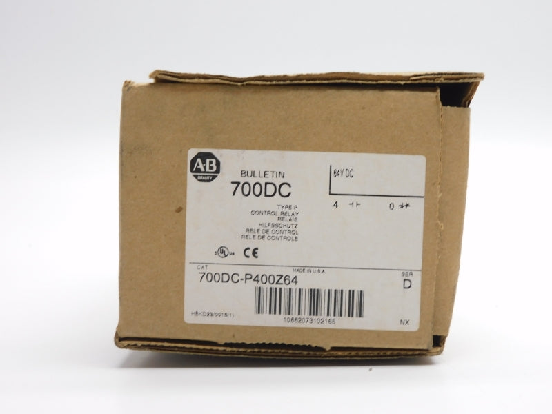 ALLEN BRADLEY 700DC-P400Z64 SER. D 64VDC 20A (BR/WH) NSMP