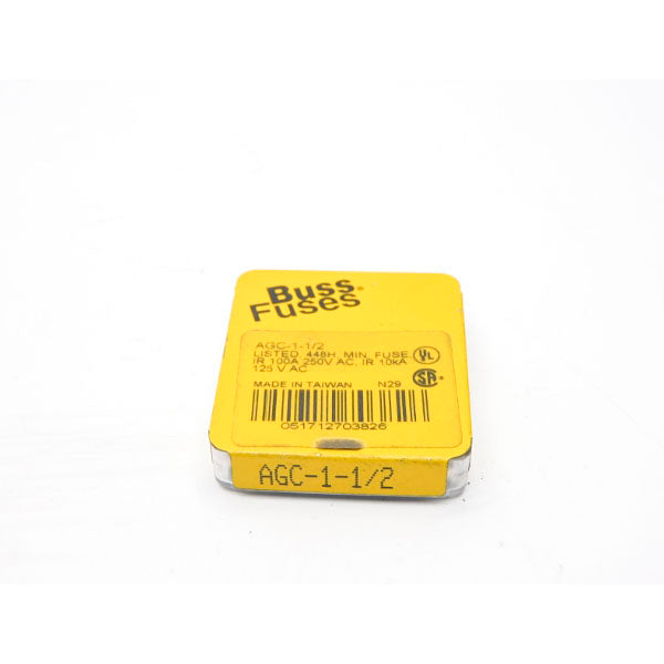 BUSS AGC1-1-/2 250VAC 1-1/2A (PKG OF 5) NSMP