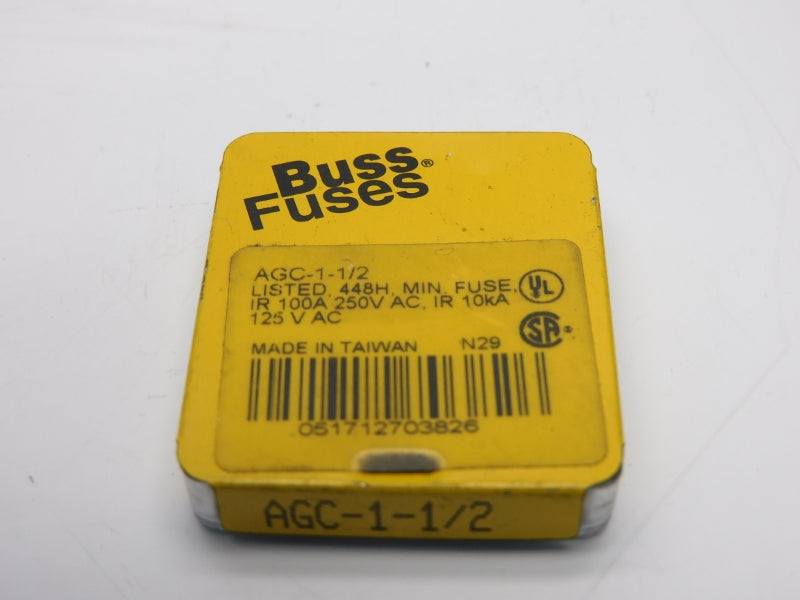 BUSS AGC1-1-/2 250VAC 1-1/2A (PKG OF 5) NSMP