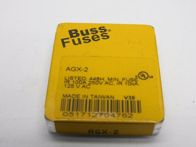 BUSS AGX-2 250VAC 2A (PKG OF 5) NSMP