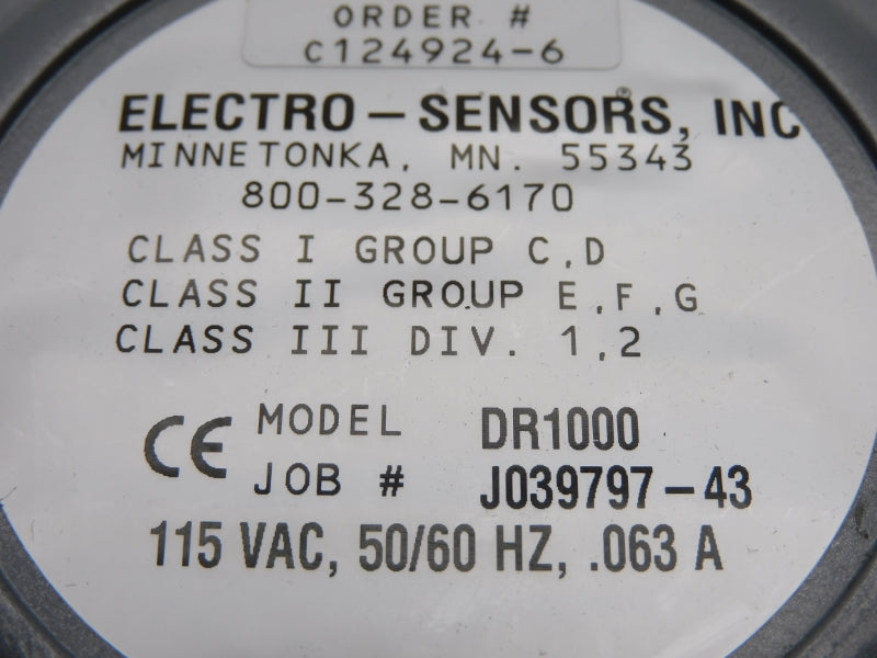 ELECTRO-SENSORS DR1000 115VAC .063A NSMP