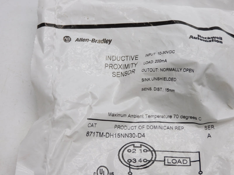 ALLEN BRADLEY 871TM-DH15NN30-D4 SER. A 10-30VDC NSMP