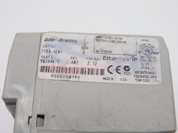 ALLEN BRADLEY 1794-AENT SER. A F/W 2.12 24VDC UNMP