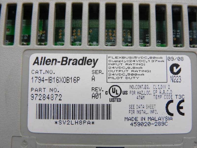 ALLEN BRADLEY 1794-IB16X0B16P SER. A 24VDC UNMP