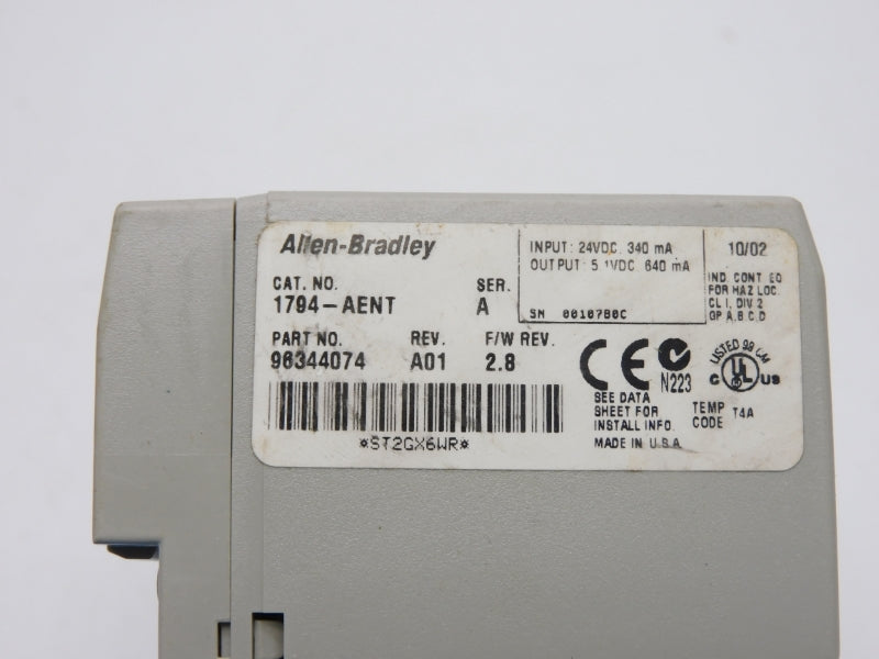 ALLEN BRADLEY 1794-AENT SER. A F/W 2.8 24VDC UNMP