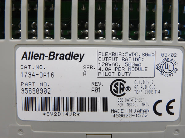 ALLEN BRADLEY 1794-OA16 SER. A 120VAC 4.0A UNMP