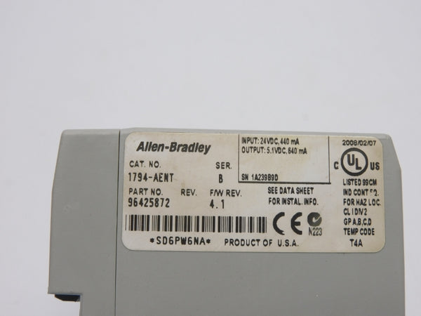 ALLEN BRADLEY 1794-AENT SER. B F/W 4.1 24VDC UNMP