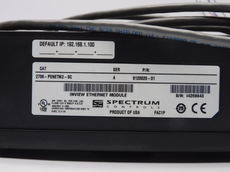 SPECTRUM CONTROLS 2706-PENETM2-SC SER. A 9120026-01 5VDC NSMP
