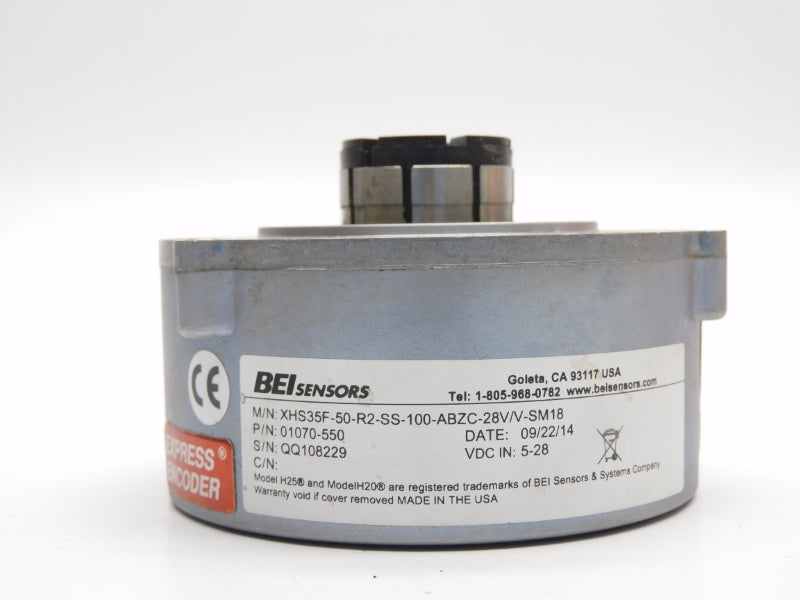 BEI XHS35F-50-R2-SS-100-ABZC-28V/V-SM18 01070-550 5-28VDC UNMP