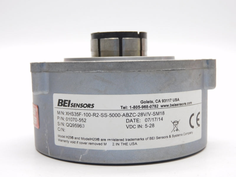 BEI XHS35F-100-R2-SS-5000-ABZC-28V/V-SM18 01070-552 5-28VDC UNMP