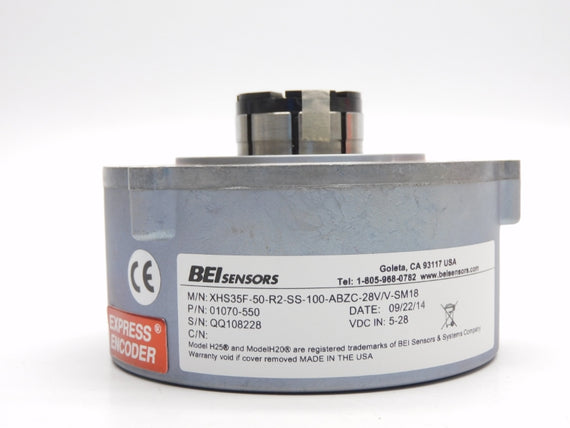 BEI XHS35F-50-R2-SS-100-ABZC-28V/V-SM18 01070-550 5-28VDC NSNP