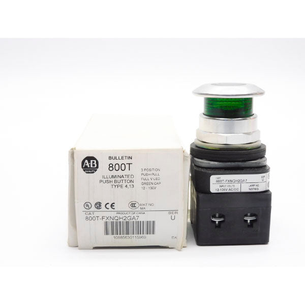 ALLEN BRADLEY 800T-FXNQH2GA7 SER. U 12-130VAC/DC (WH) NSMP