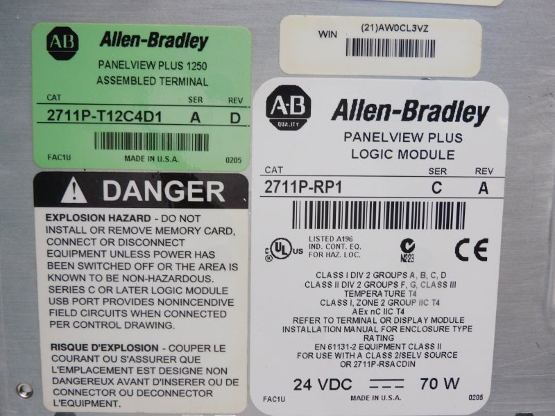 ALLEN BRADLEY 2711P-RP1 SER. A 24VDC NSNP