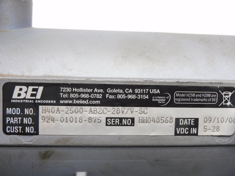 BEI H40A-2500-ABZC-28V/V-SC 924-01018-875 5-28VDC UNMP