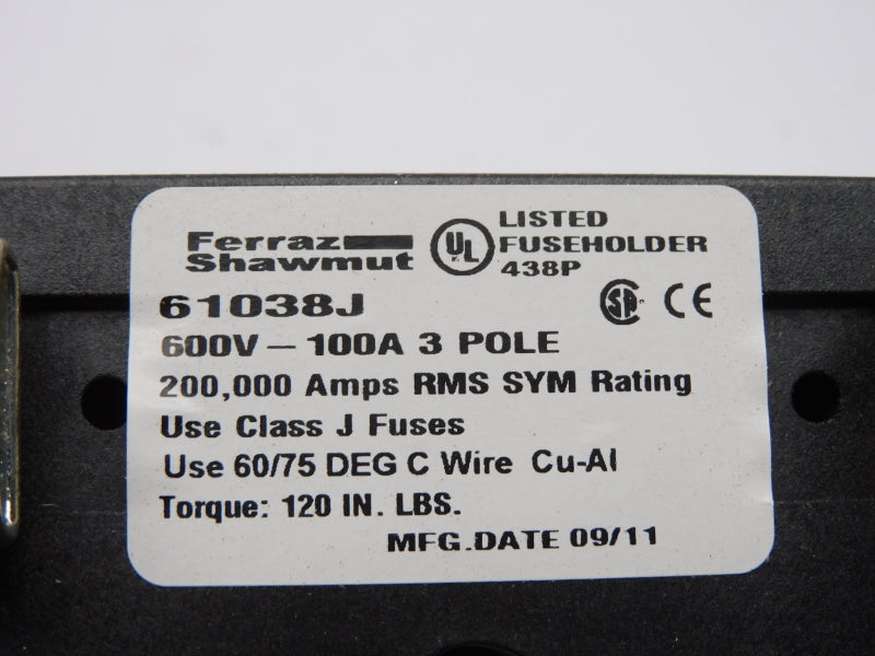 FERRAZ SHAWMUT 61038J 600V 100A NSMP