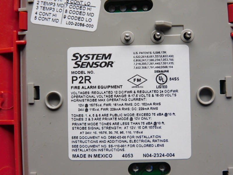 SYSTEM SENSOR P2R 14N221 16-33V NSMP