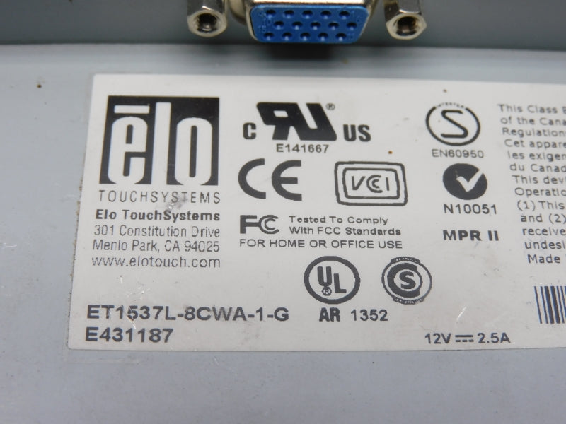 ELO ET1537L-8CWA-1-G 12V 2.5A UNMP