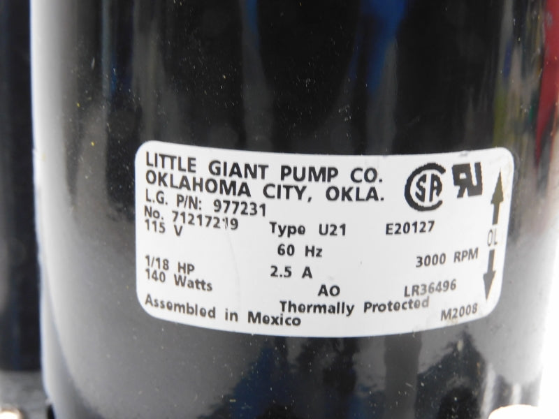 LITTLE GIANT VCL-24ULS 553915 115V 2.5A NSNP