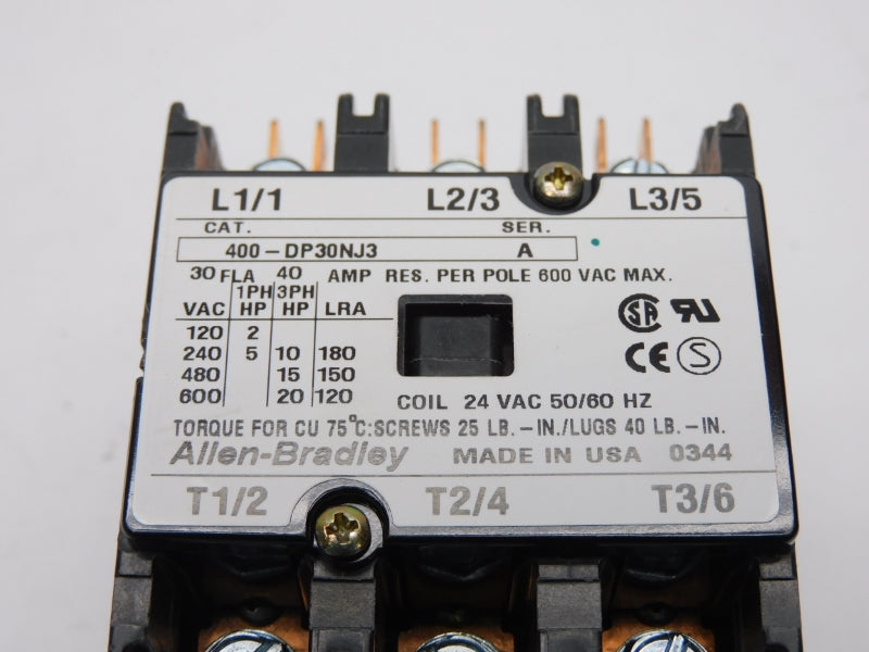 ALLEN BRADLEY 400-DP30NJ3 SER. A 24V 30A (WH) NSMP