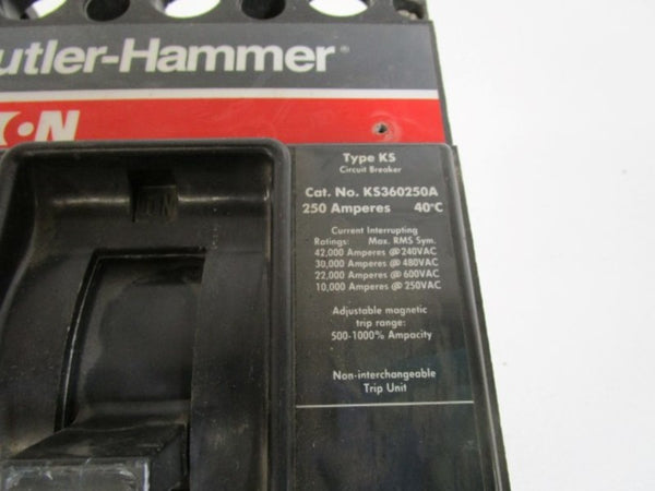 CUTLER-HAMMER CIRCUIT BREAKER (TRIP 250AMPS) KS360250A  UNMP