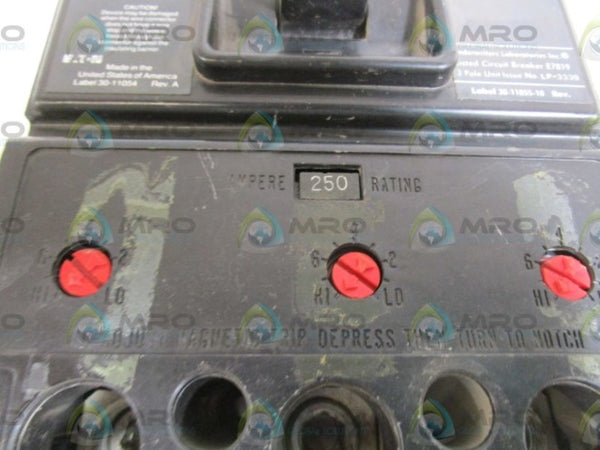 CUTLER-HAMMER CIRCUIT BREAKER (TRIP 250AMPS) KS360250A  UNMP