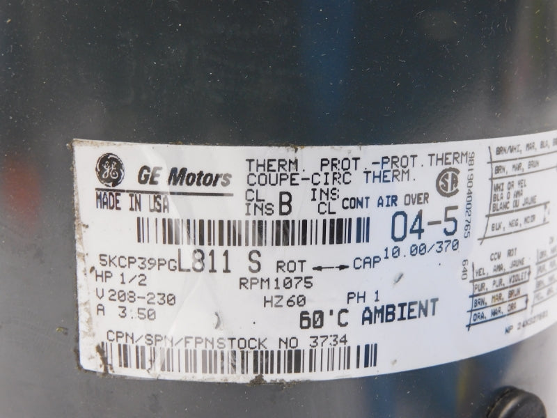 GENERAL ELECTRIC 5KCP39PGL811S 208-230V 3.50A NSNP