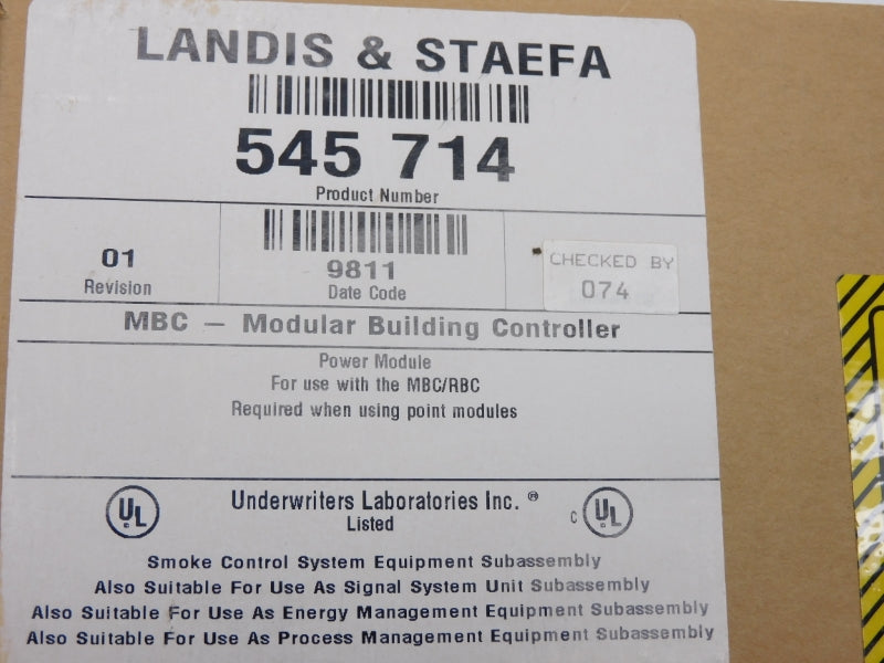 LANDIS&STAEFA 545714 24VAC 3A NSMP