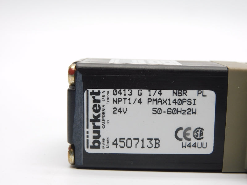BURKERT 0413G-1/4-NBRPL 450713B 24V 140PSI NSNP