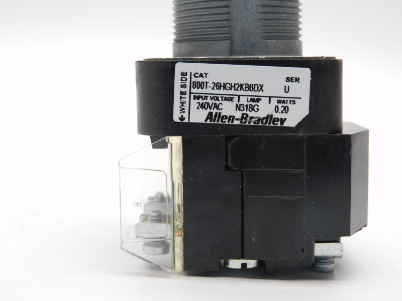 ALLEN BRADLEY 800T-26HGH2KB6DX SER. U 240V SER. U (WH) NSMP
