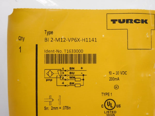 TURCK BI2-M12-VP6X-H1141 T1633000 10-30VDC NSMP