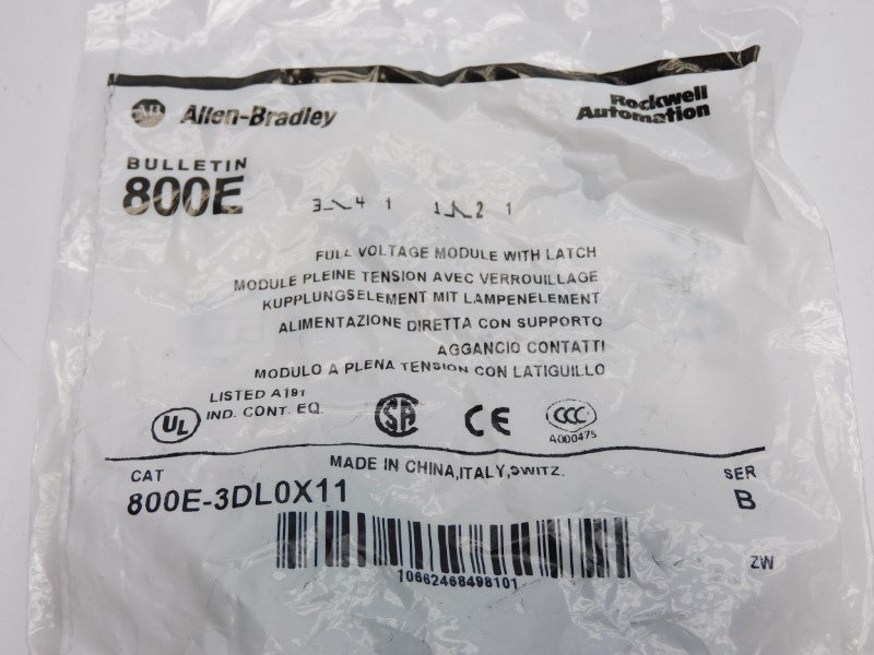 ALLEN BRADLEY 800E-3DL0X11 SER. B NSMP