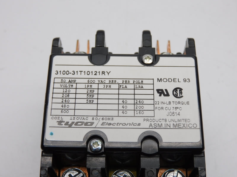 TYCO ELECTRONICS 3100-31T10121RY 600V 50A UNMP
