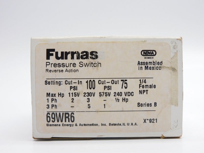 FURNAS 69WR6 SER. B 575V 100PSI 1/4" NSMP