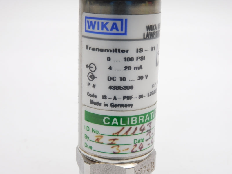 WIKA IS-11 4385396 10-30VDC 0-100PSI NSNP