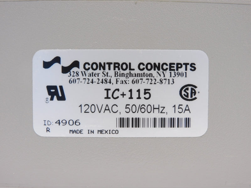 CONTROL CONCEPTS IC+115 120VAC 15A NSNP