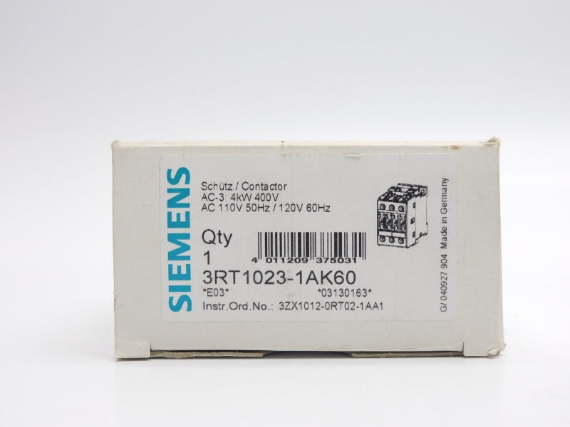 SIEMENS 3RT1023-1AK60 110/120VAC 40A NSMP